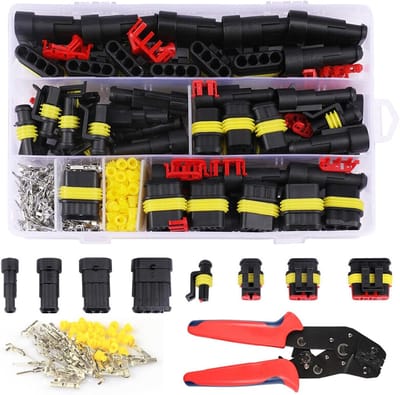 Waterdichte Auto Kabel Connector Set: 352 Stuks Crimping Pliers en 1-6 Polige Stekkers voor Auto's en Motoren