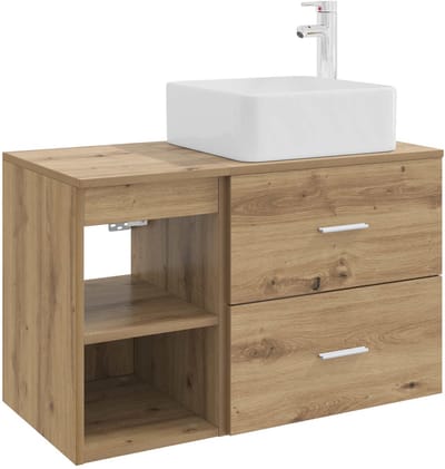 vidaXL - Badkamermeubel - Set - 2 - st - Artisanaal - eiken - Bewerkt - hout