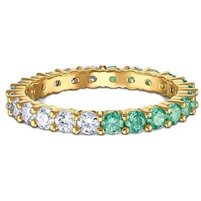 Swarovski Vittore Hal Imitatie Kristal Ring Damesringen Groen Goud 5539747+5522882 55 beige