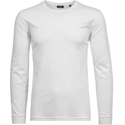 Ragman T-Shirt Round Neck Uni Jersey Longsleeve Luxury Pima Cotton Wit / male