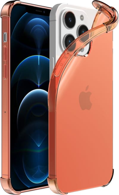 Smartphonica iPhone 12/12 Pro transparant siliconen hoesje - Rood geschikt voor iPhone 12;iPhone 12 Pro