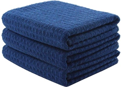 microvezel, keukendoek, super absorberend, sneldrogend, wafelweefsel, set van 3 reinigingsdoeken (marineblauw, 40 x 60 cm)