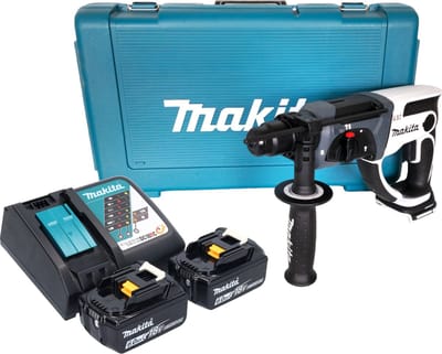 Makita DHR 202 RGW accu-boorhamer 18 V 20 mm 2,0 J wit + 2x accu 6,0 Ah + oplader + koffer