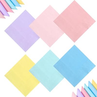 72 stuks servetten, pastel, 2-laags, 25 x 25 cm, servetten, party, cocktailservetten, dranken, papieren servetten voor bruiloft, verjaardag, tafeldecoratie (6 kleuren)
