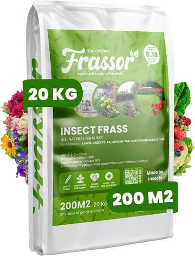 Insecten Frass - 20 kg voor 200 m2 - Universele Meststof - Natuurlijke Voeding voor Tuin, Gazon & Planten - Frassor