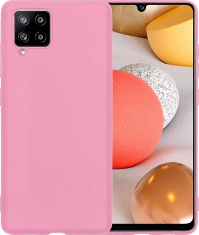 Hoesje - Geschikt voor Samsung Galaxy A42 - Sterk & Shockproof - Hoes Cover - Siliconen Case - Telefoonhoesjes - Roze