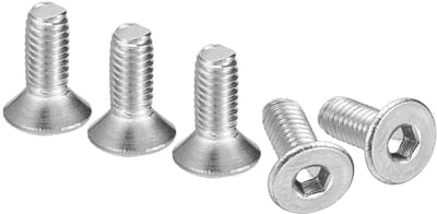 100x Verzonken Schroeven M3 x 8mm - Roestvrij Staal (RVS) - Binnenzeskant Montage