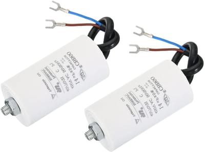 Condensator Motorstart - Startcondensator CBB60 - Motor Laten Starten - Dubbele Kabel - 75x40mm - Zwart