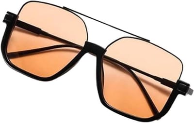 Retro zonnebrillen | Gepolariseerde zonnebrillen, stijlvolle retro zonnebrillen in grote maten | Modieuze retrostijl met breed montuur, Geschikt voor autorijden, wandelen en reizen (zwart montuur, bruine glazen)