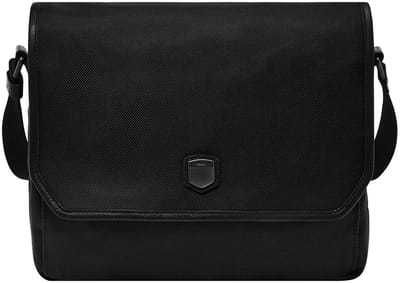FOSSIL Schoudertas Laptoptas met laptopvak Hayes Courier Black Zwart
