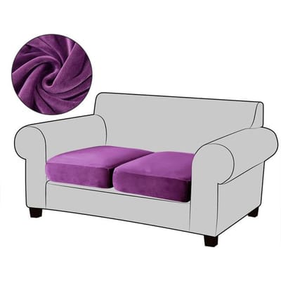 Fluwelen bankzithoezen voor de woonkamer Pluche bankkussenhoezen Dikke zachte stretchbanken Bankhoes Meubelbeschermer KB 60-90cm purple