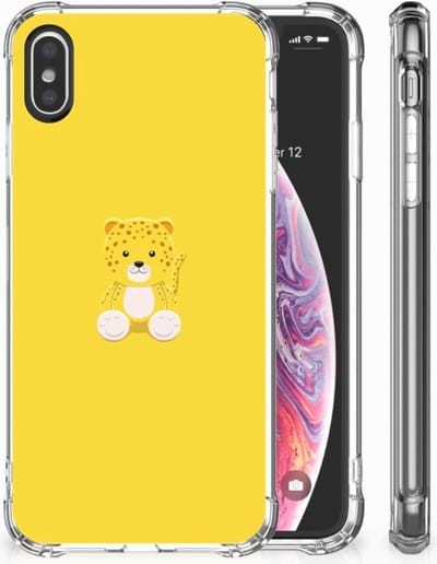 Apple iPhone X | Xs Stevig Bumper Hoesje Baby Leopard