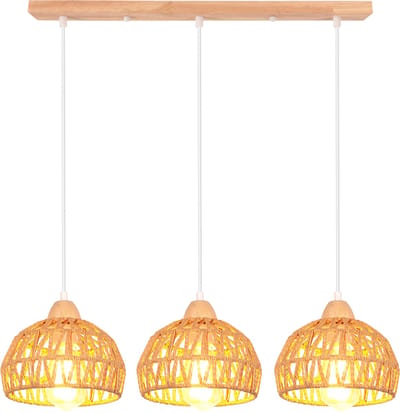 Hanglamp Geweven Boho 3 Lampen Plafondlamp voor Slaapkamer Kroonluchter voor Woonkamer Keuken Hal