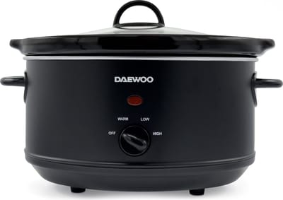 Daewoo DSLCOOK35 Slowcooker - 3,5 Liter - 180 Watt - Warmhoudfunctie - Uitneembare Keramische Binnenpan - Mat Zwart