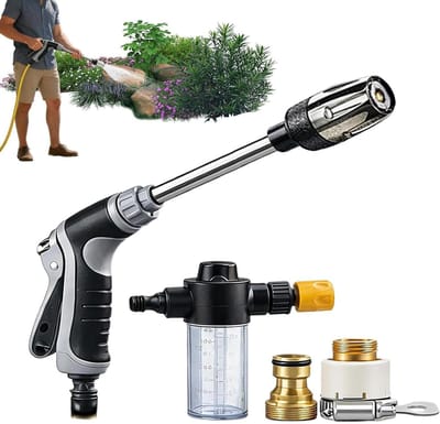 Hogedruk waterpistool - Verstelbaar gereedschap - Auto wassen - Lekvrije verbinding - 23 x 18 x 15 cm - Zilver