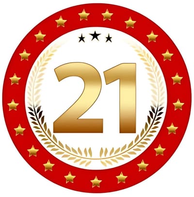 Bierviltjes 21 - 25x stuks - rood/goud - luxe - verjaardag/jubilea - feestartikelen