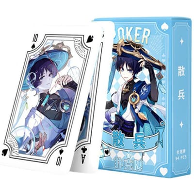 Poker Wanderer Speelkaarten Bordspellen Kind Kinderen Speelgoed Kinderen Speelgoed Deck Kaartspel Set Anime Balladeer blue
