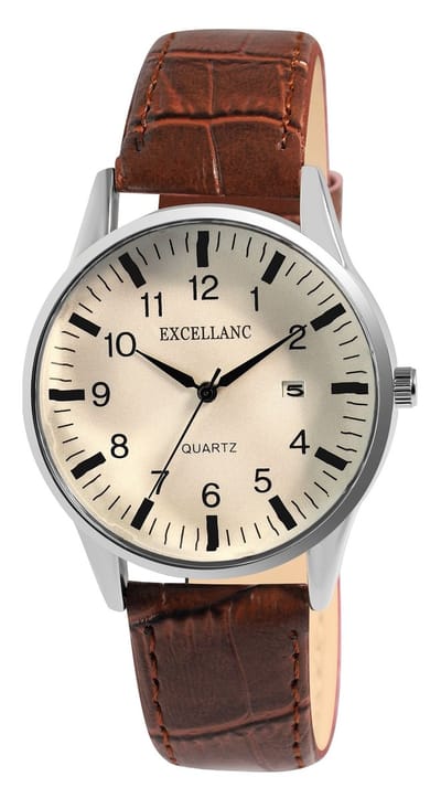 EXCELLANC Herenhorloge van imitatieleer Datumweergave