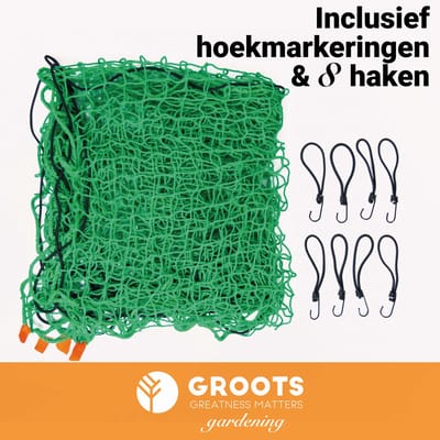 Groots Aanhangernet met Hoekmarkeringen en 8 Haken - Aanhangwagennet Ladingzekering - Aanhangwagennetten 300x200cm