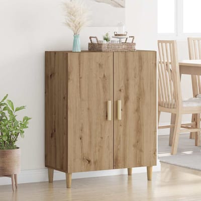 vidaXL - Dressoir - Artisanaal - eiken - 69,5 - x - 34 - x - 90 - cm - Bewerkt - hout