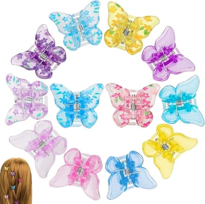 Kleurige Mini Haarspeldjes in Vlinderdesign voor Meisjes en Kinderen - Set van 12 Stuks, Perfect voor Haarstyling en Accessoires