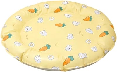 VHV - Koelmat Hond en Kat - Zelfkoelende Huisdier Koelmat 40x50 cm - Geel PVC - Voor Mand, Bench en Reis