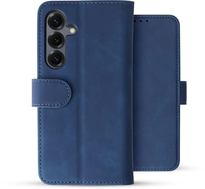 Rosso Element Geschikt voor Samsung Galaxy S25 | Wallet Book Case | Portemonnee Hoesje | 3 Pasjes | Magneetsluiting | Stand Functie | Blauw
