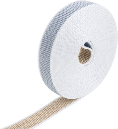 PrimeMatik - Omkeerbaar grijs/wit en beige/wit omkeerbaar nylon afzetlint 22mm x 6m