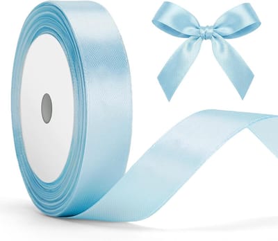 Decoratieve Satijnen Ribbons in Babyblauw van 20mm - 22m voor Cadeauverpakking, Knutselen en Versiering