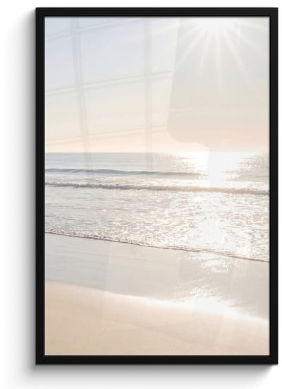 Poster in lijst - Fotolijst 60x90 cm - Posters - Zee - Zon - Zand - Posterlijst zwart - Decoratie - Wanddecoratie woonkamer - Muurdecoratie slaapkamer