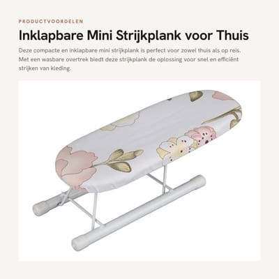 Dailygoods - Inklapbare Mini Strijkplank voor Thuis en Reisgebruik