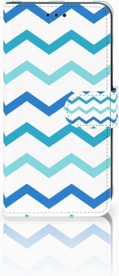 Boekhoesje voor Xiaomi Mi A2 Lite Telefoon Hoesje Zigzag Blauw