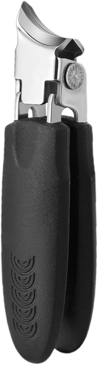 Professionele nagelknipper met brede mond en spatwaterdicht - roestvrij staal, gebogen ontwerp voor nauwkeurig knippen van ingegroeide nagels/dikke nagels (zwart)