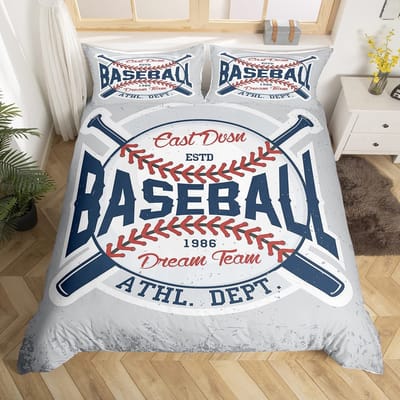 Baseball Dekbedovertrekken Queen Voor Jongens Kinderen Sport Dekbedhoes Baseballveld Beddengoed Balspel Gaming Gamer Dekbedhoes 3 Delen EU Single(135*200cm)3pcs blue
