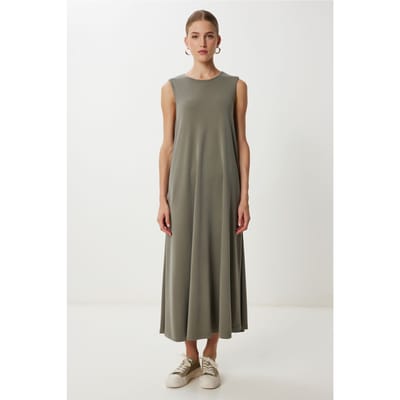 Casual Losse Midi-jurk met Zakken