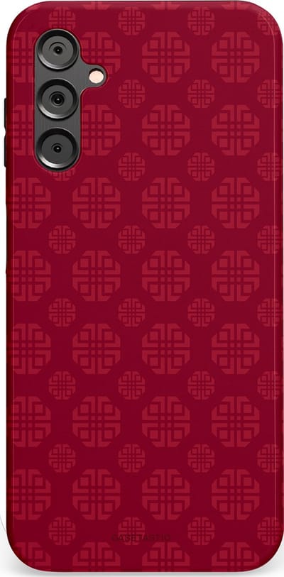 Casetastic Hoesje Geschikt voor Samsung A14 (5G/4G) - Stijlvolle Beschermende Duo-layer Case - Oosters Rood