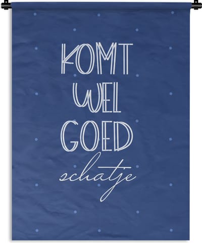 Wandkleed - Wanddoek - Beterschap - Spreuken - Liefde - 90x120 cm - Wandtapijt
