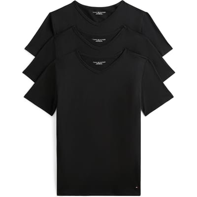 Tommy Hilfiger Stretch Vn Tee Ss 3-pack Black/black/black Taglia: M | Magliette basic Outlet | Uomo | Nero