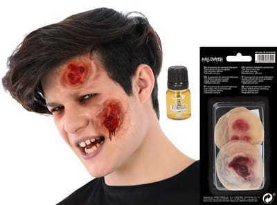 Superstar Horror/Halloween verkleed accessoires bloed/vlees - nep wond - met huidlijm - littekens
