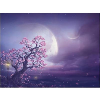 Décor à la maison point de croix bricolage 5D diamant fleur arbre paysage peinture photo broderie 20X30CM gray