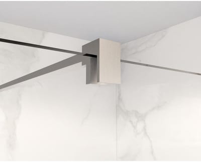 FugaFlow Eccelente Vetro inloopdouche badkamer verlengde stabilisatiestang 200cm los incl.bevestigingsmaterialen - geborsteld RVS