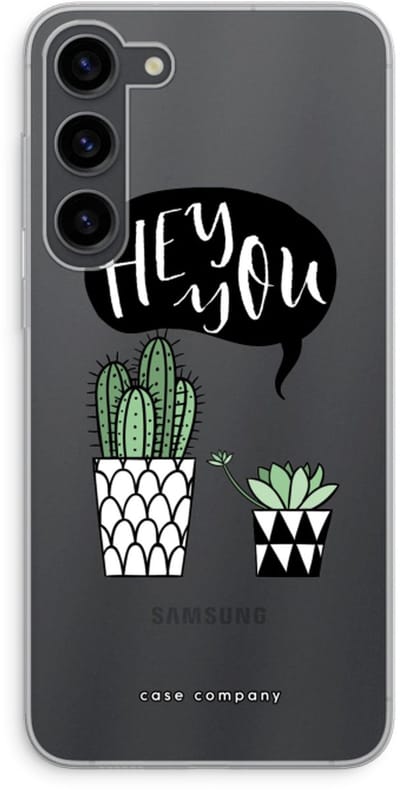 Case Company® - Hoesje geschikt voor Samsung Galaxy S23 Plus hoesje - Hey you cactus - Soft Cover Telefoonhoesje - Bescherming aan alle Kanten en Schermrand