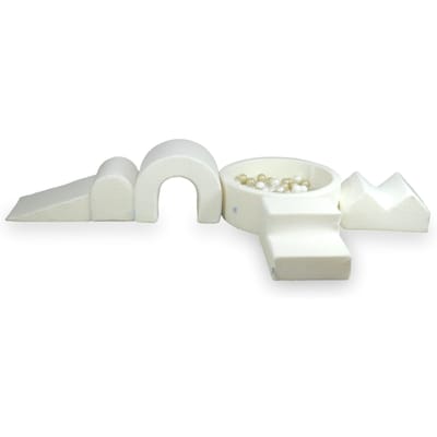 Foam speelset met rond ballenbad + 5 elementen