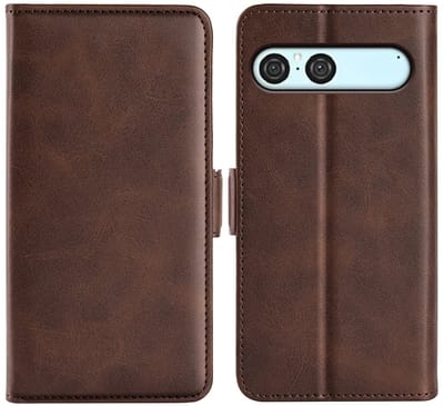 MobyDefend Hoesje - Geschikt voor Sony Xperia 10 VII - Luxe Wallet Book Case (Sluiting Zijkant) - Bruin