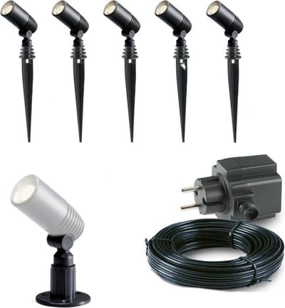 5x LED grond spot - 12V - 2 watt - complete set