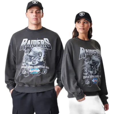 New Era Nfl Boxy Washed Las Vegas Raiders Sweatshirt Grijs L Man