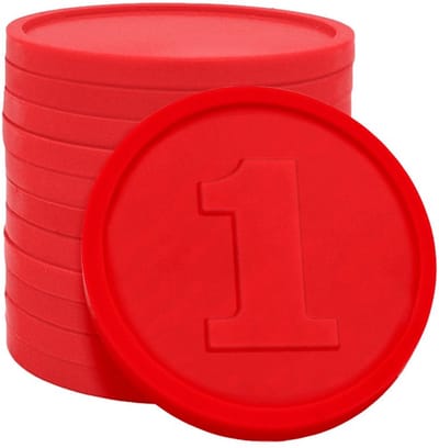 CombiCraft consumptiemunten getal 1 in rood - verpakking 1000 stuks