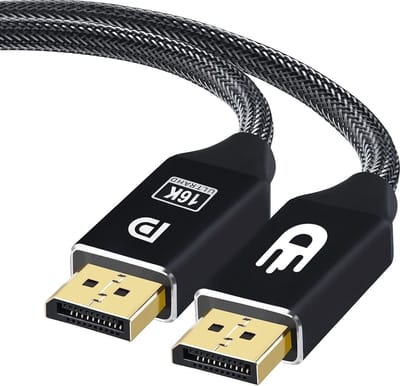 Drivv. DisplayPort Kabel 2.1 - 16K 60Hz - 8K 120Hz - 4K 144Hz - 80Gbps - DisplayPort naar DisplayPort - DP Kabel - 1 meter - Zwart