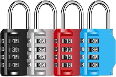 4 Digit Combinatieslot - 4 Pack Resetbaar Waterdicht Hangslot voor Buiten, Ideaal voor School, Gym, Deur, Kast en Gereedschapskoffer