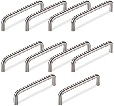 10 x Meubelgreep BG03e Boorgatafstand 128 mm geborsteld Beugelhandgreep van SOTECH